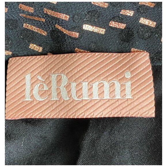 Lé Rumi Black Cocktail Mini Dress Rose Gold METALLIC Open Back Women's Size SM - Picture 4 of 8